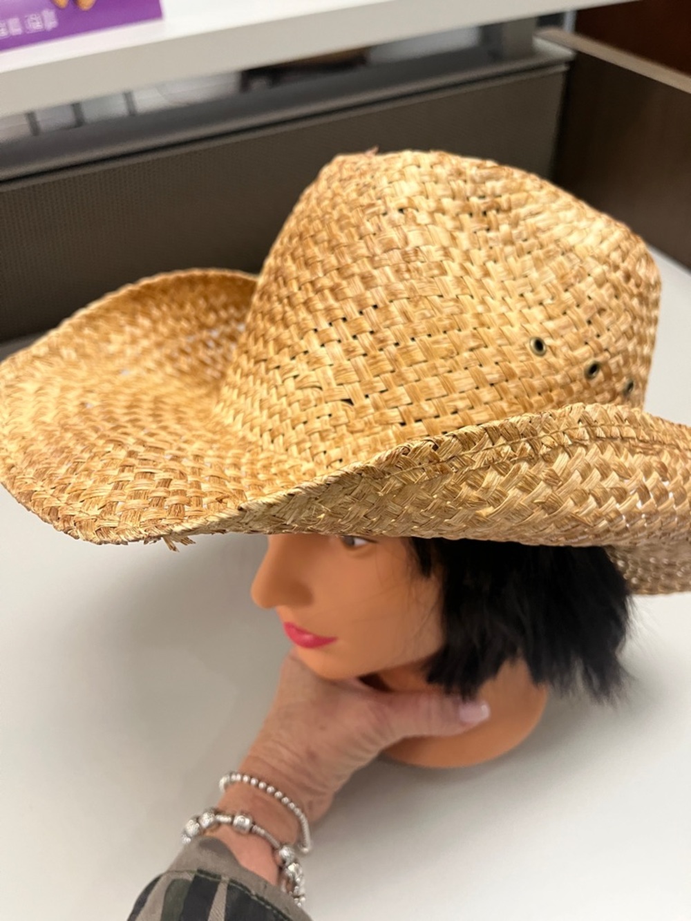 Peter Grimm Straw Cowboy Hat - Natural Tan